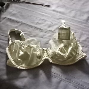 NWT BEAUTIFUL OSCAR DE LA RENTA OFF WHITE LACE UNDERWIRE BRA SIZE 38C